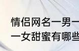 情侣网名一男一女甜蜜 情侣网名一男一女甜蜜有哪些