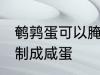 鹌鹑蛋可以腌咸蛋吗 鹌鹑蛋能不能腌制成咸蛋